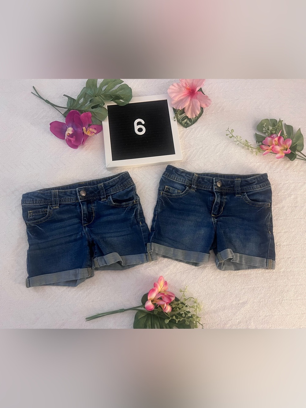 wonder nation Denim Shorts 2 pairs